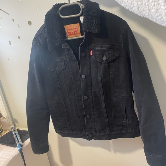 Levi Black Original Sherpa Trucker Jacket - Picture 3 of 3